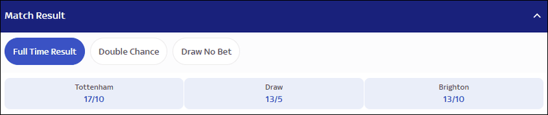 Tottenham v Brighton Match Betting