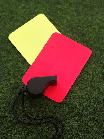Black Whistle with Red and Yellow Cards