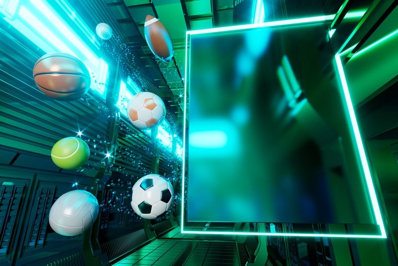 3D Sports Balls with Abstract Screen