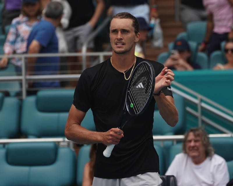 Zverev holding tennis racket